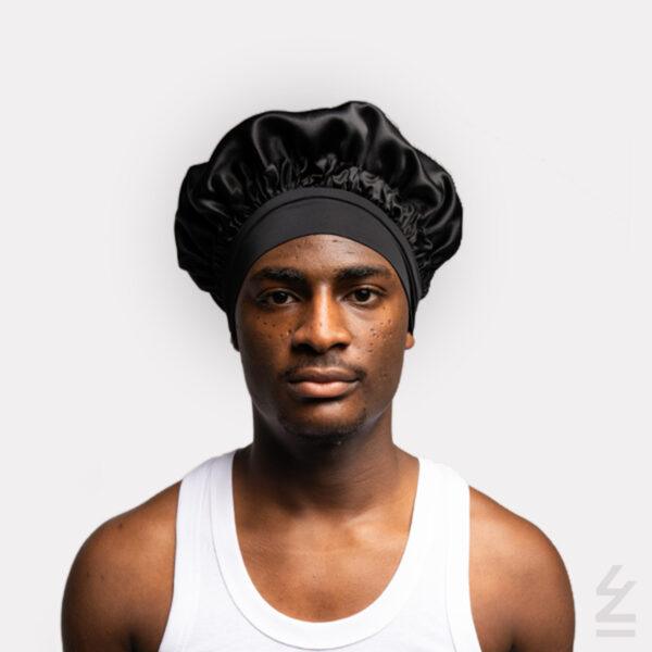 Bonnet de nuit KIMIA soie : noir