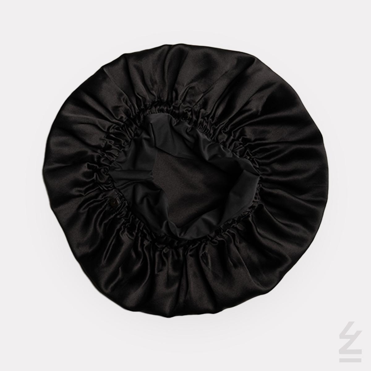 Bonnet de nuit soie : noir