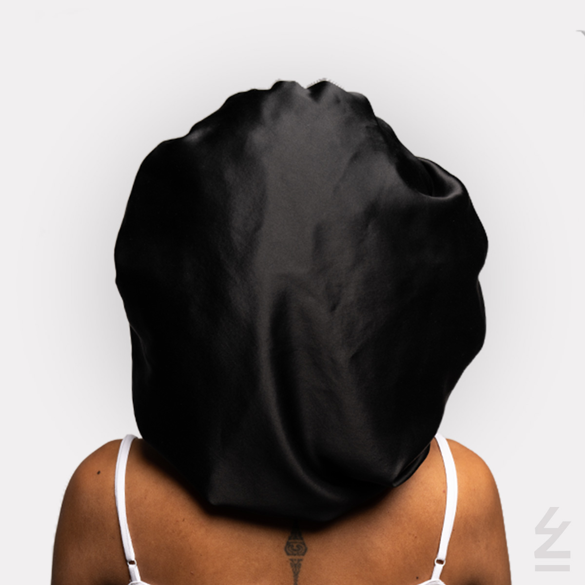 Bonnet de nuit KEMBO soie : noir - taille bandeau medium