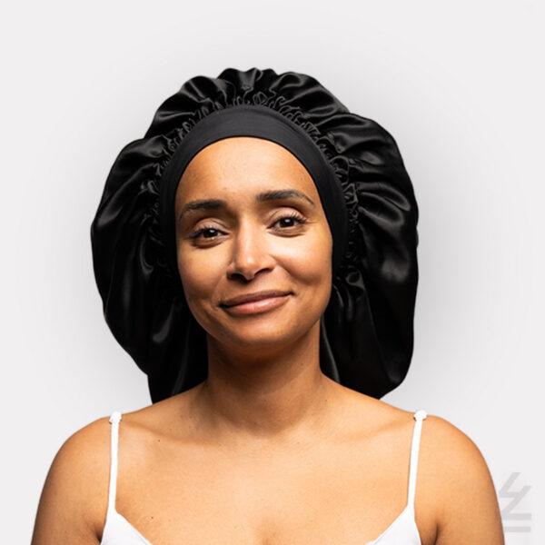 Bonnet de nuit KEMBO soie : noir