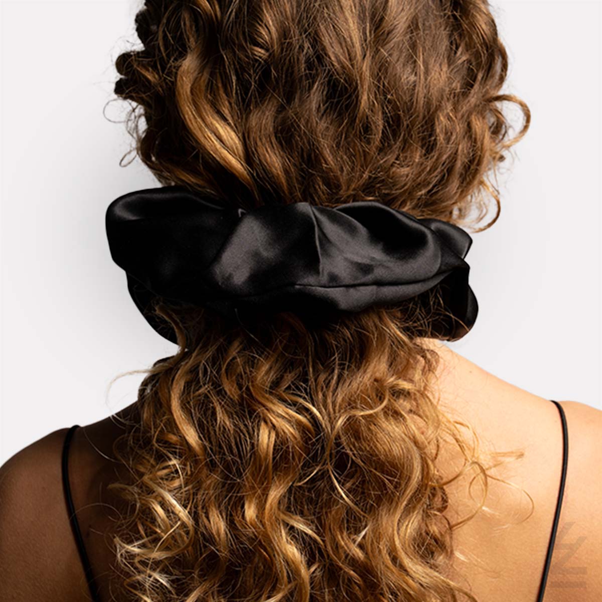 Chouchou soie OVERSIZE : noir