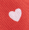 Coeurs blancs sur rouge