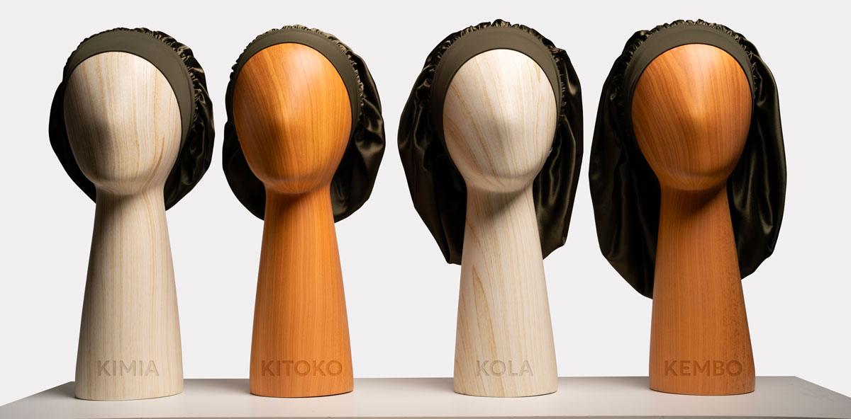 1 concept de bonnet de nuit 100% soie naturelle - 4 coupes - 4 modèles