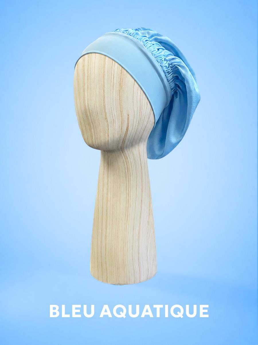 Bonnet de nuit en soie, nouvelle couleur : Bleu Aquatique