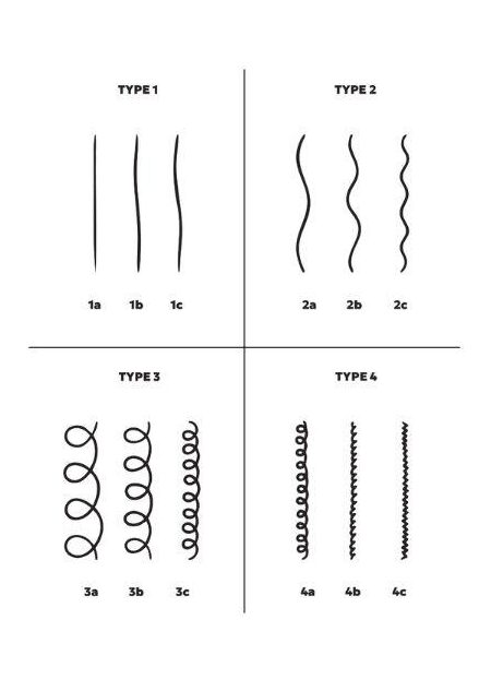 cheveux textures type de cheveux schema